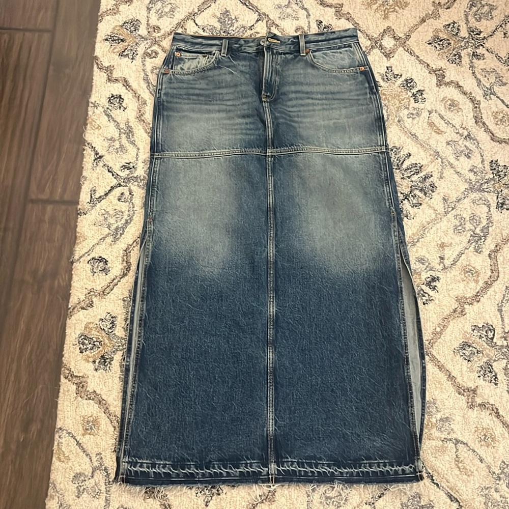 Re/Done Redone denim maxi skirt 28